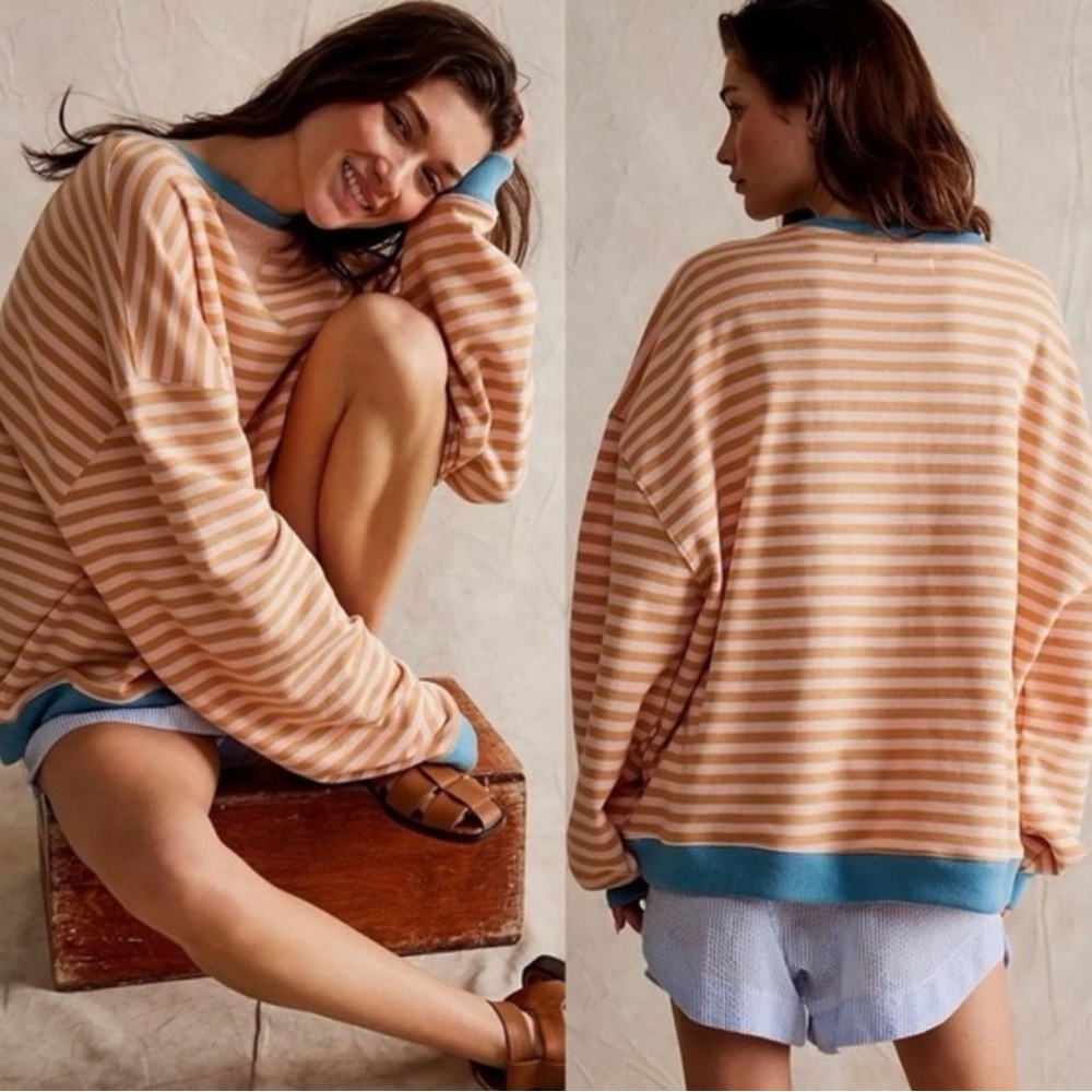 NWOT FREE PEOPLE Striped Sweatshirt